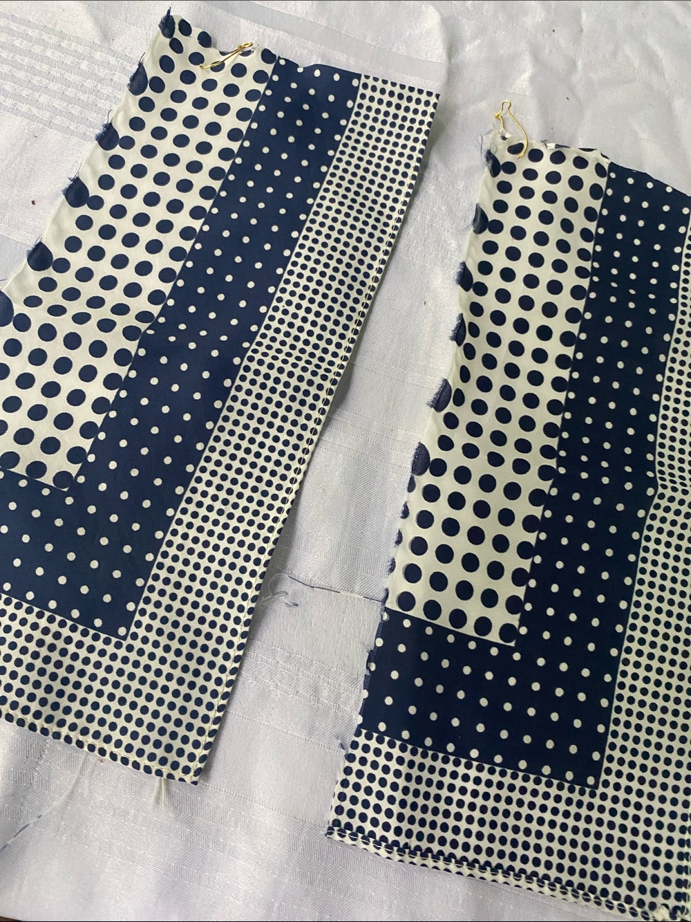 Handmade Navy and White Polka Dot Drop Earrings